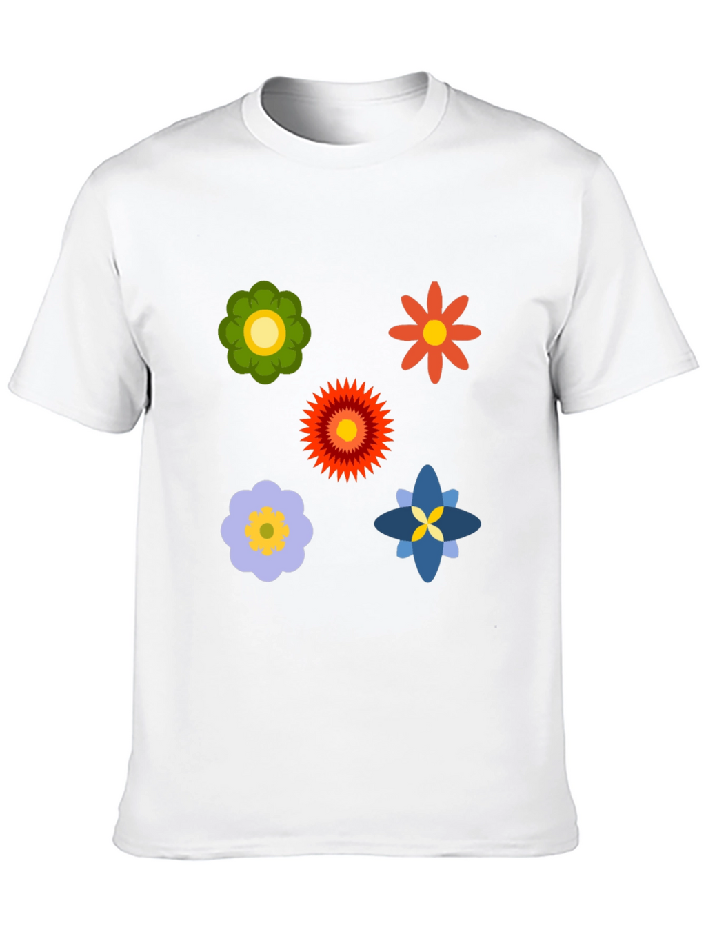 Floral Print Black Crew Neck T-Shirt