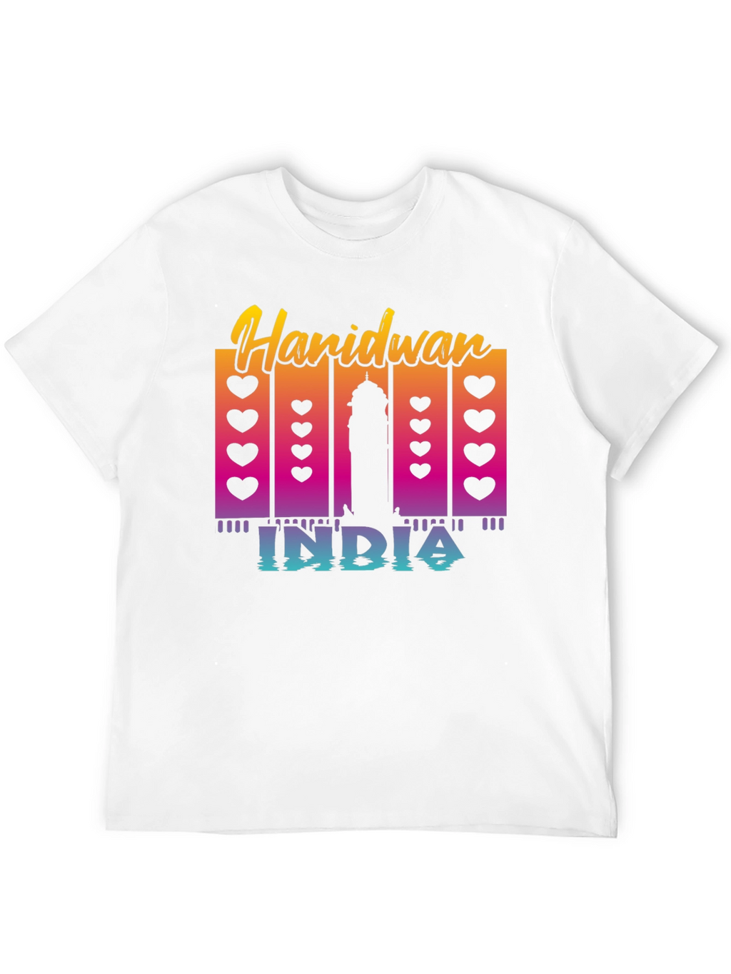 Haridwan India T-Shirt: Heart & Silhouette Design