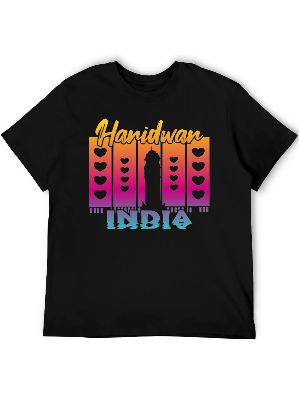 Haridwan India T-Shirt: Heart & Silhouette Design