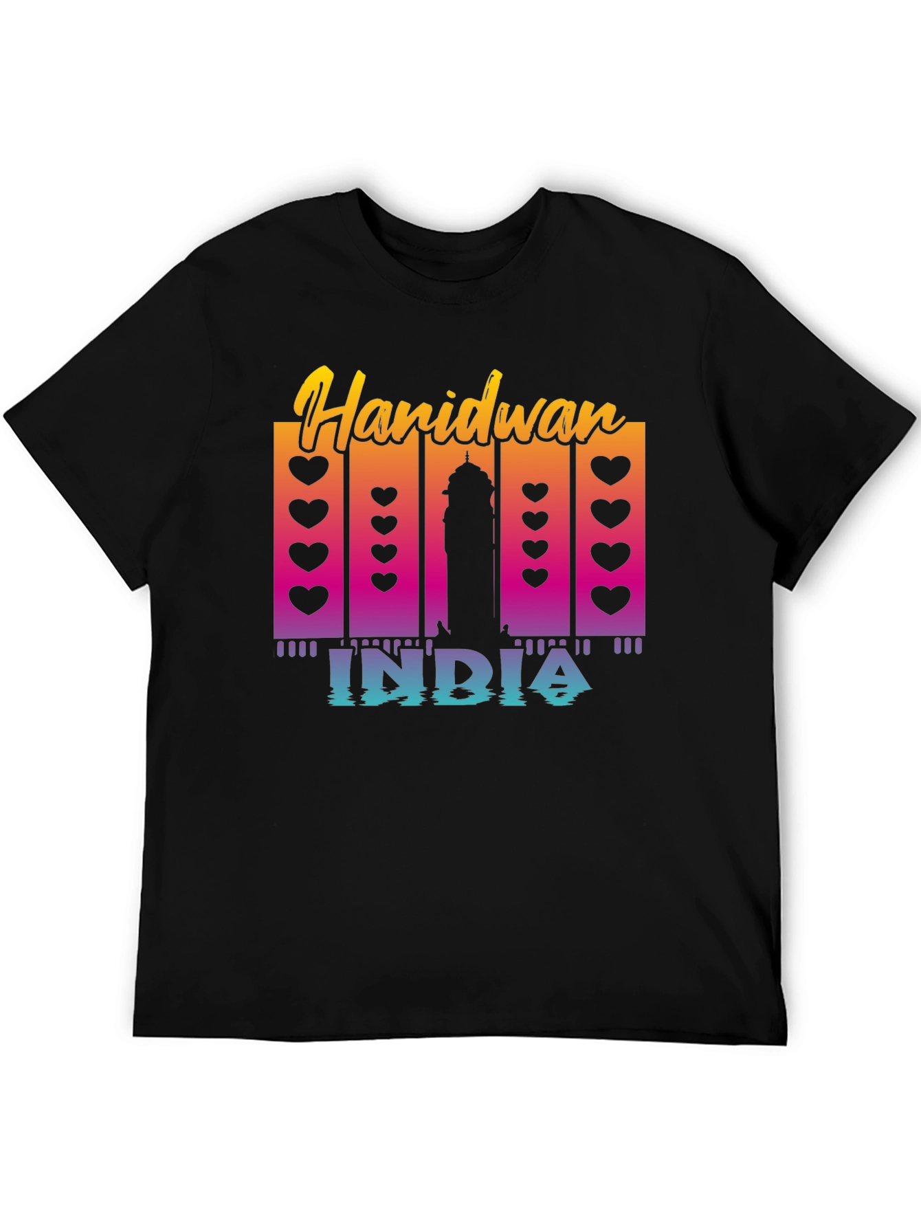 Haridwan India T-Shirt: Heart & Silhouette Design