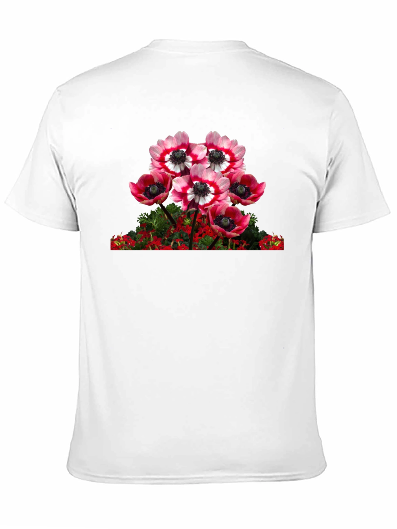 Floral Anemone Graphic Tee - Black Cotton Blend