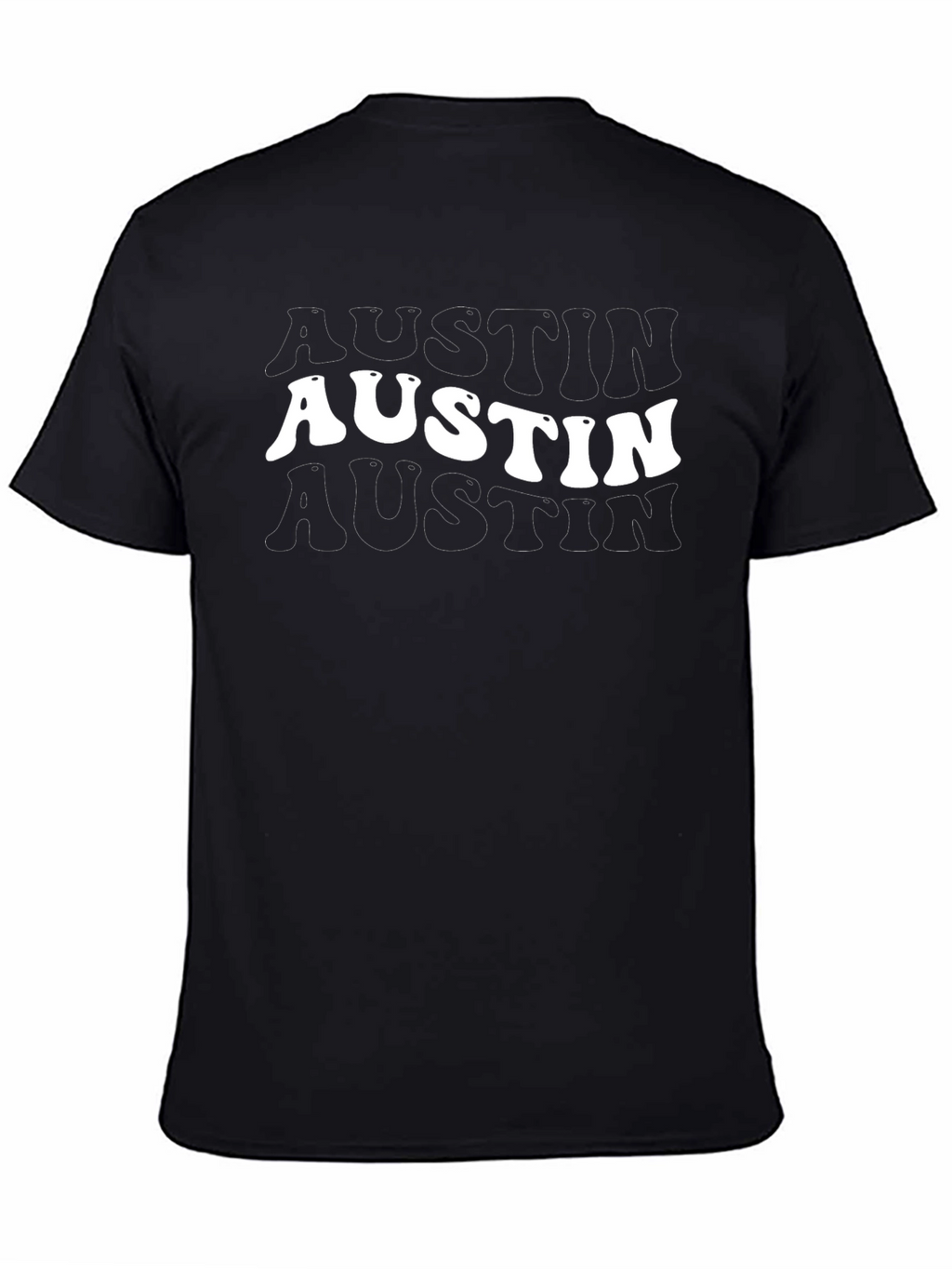 Retro Austin Graphic Tee - Trendy Black T-Shirt