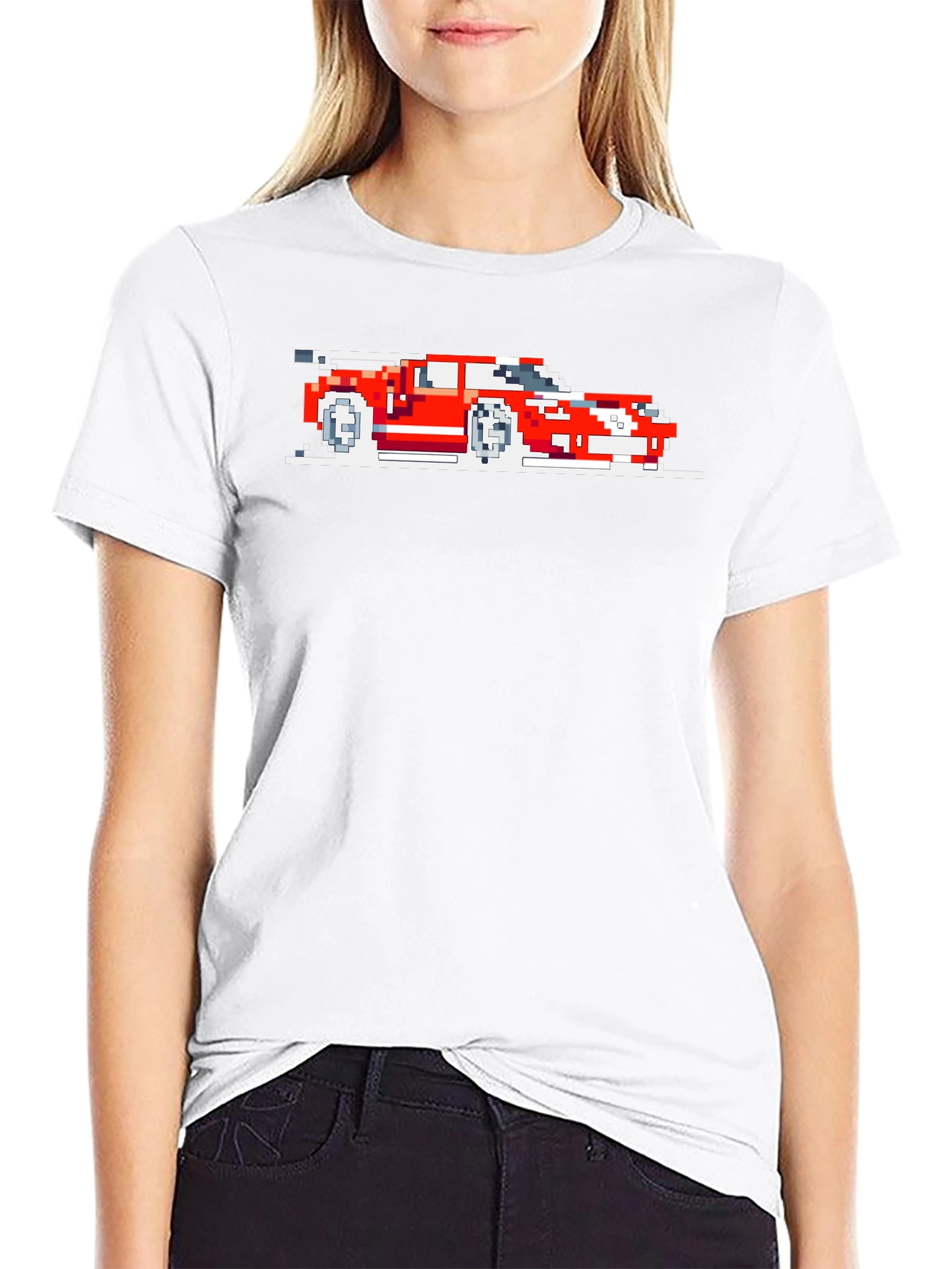 Pixel Art Car Graphic Tee - Retro Style