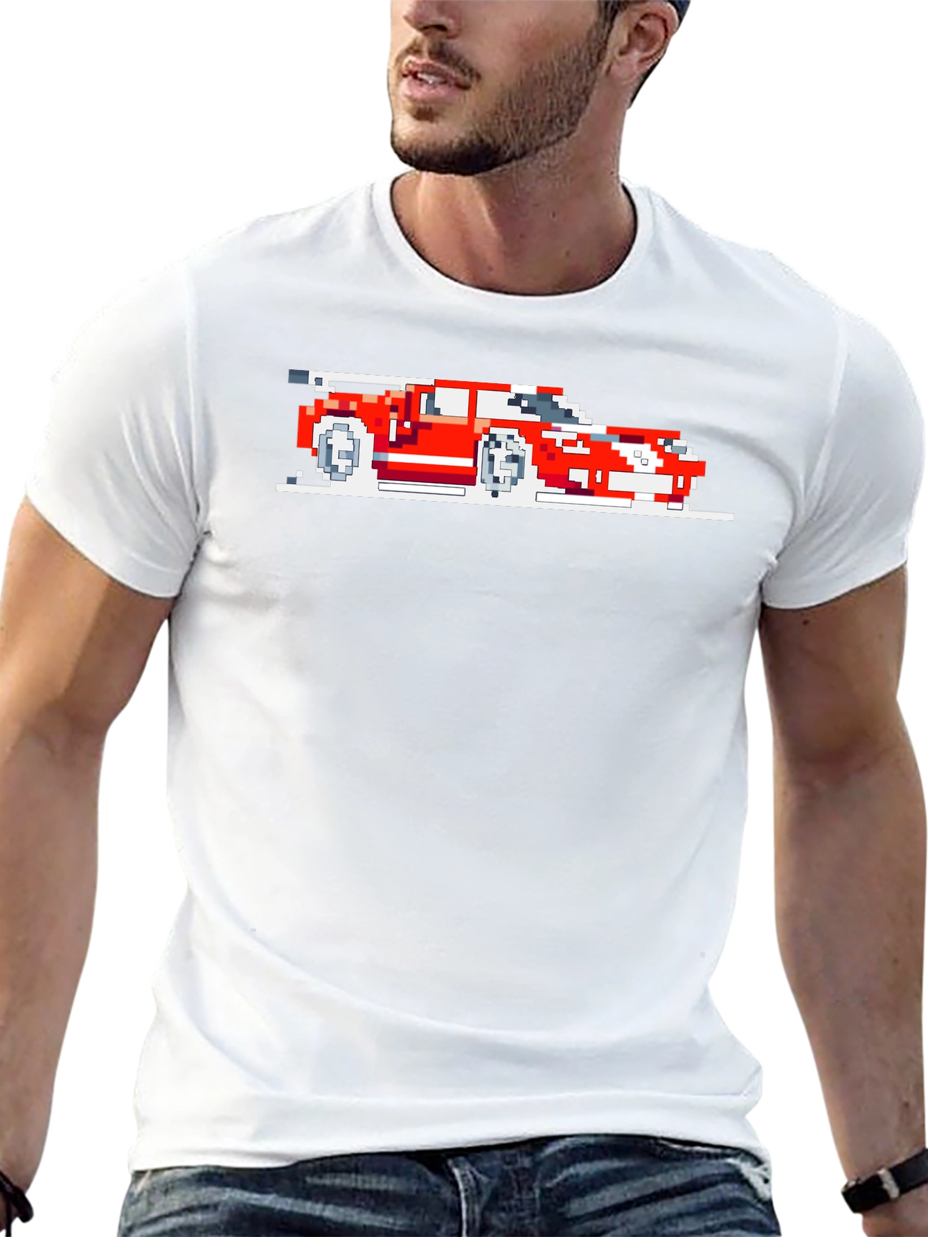 Pixel Art Car Graphic Tee - Retro Style