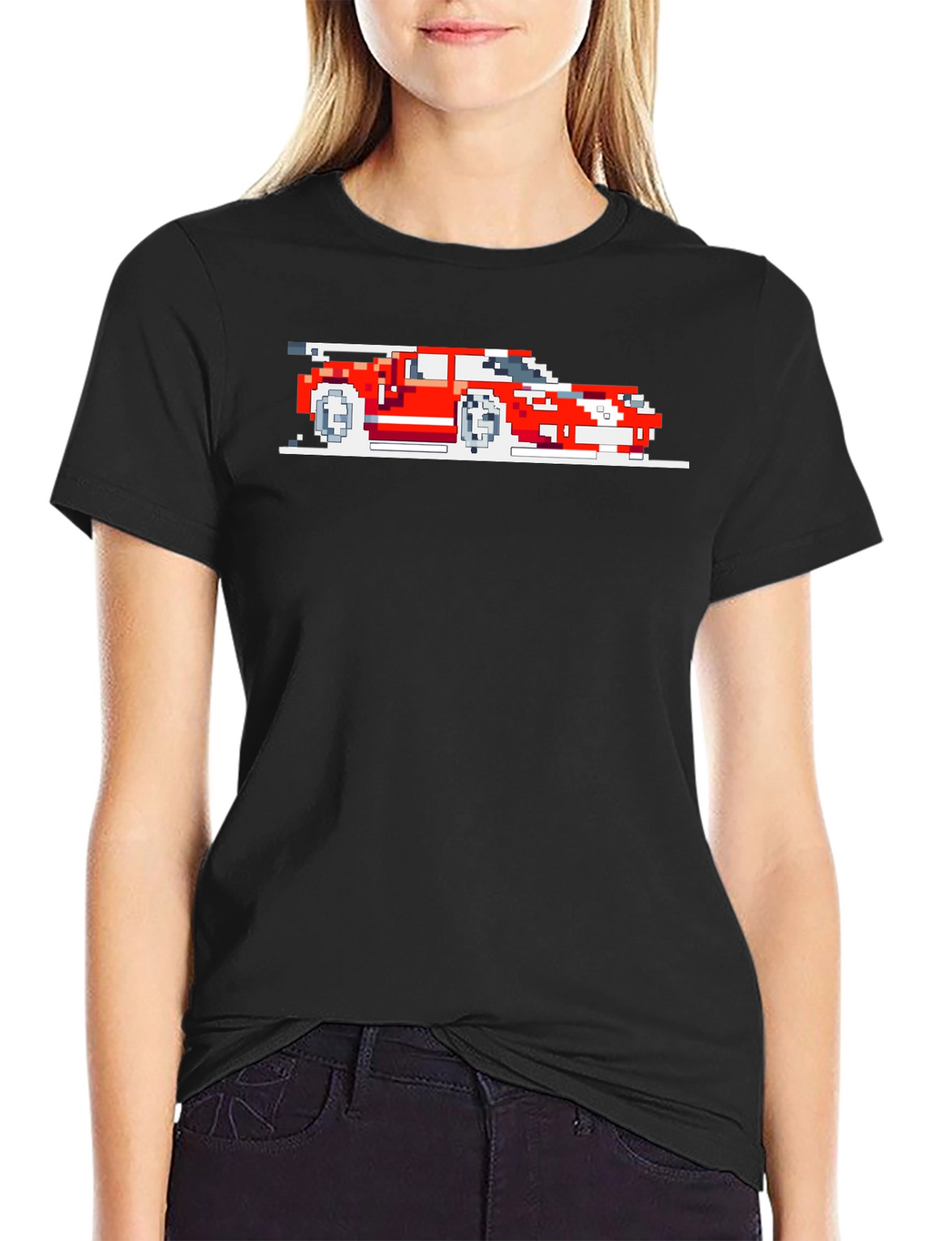 Pixel Art Car Graphic Tee - Retro Style