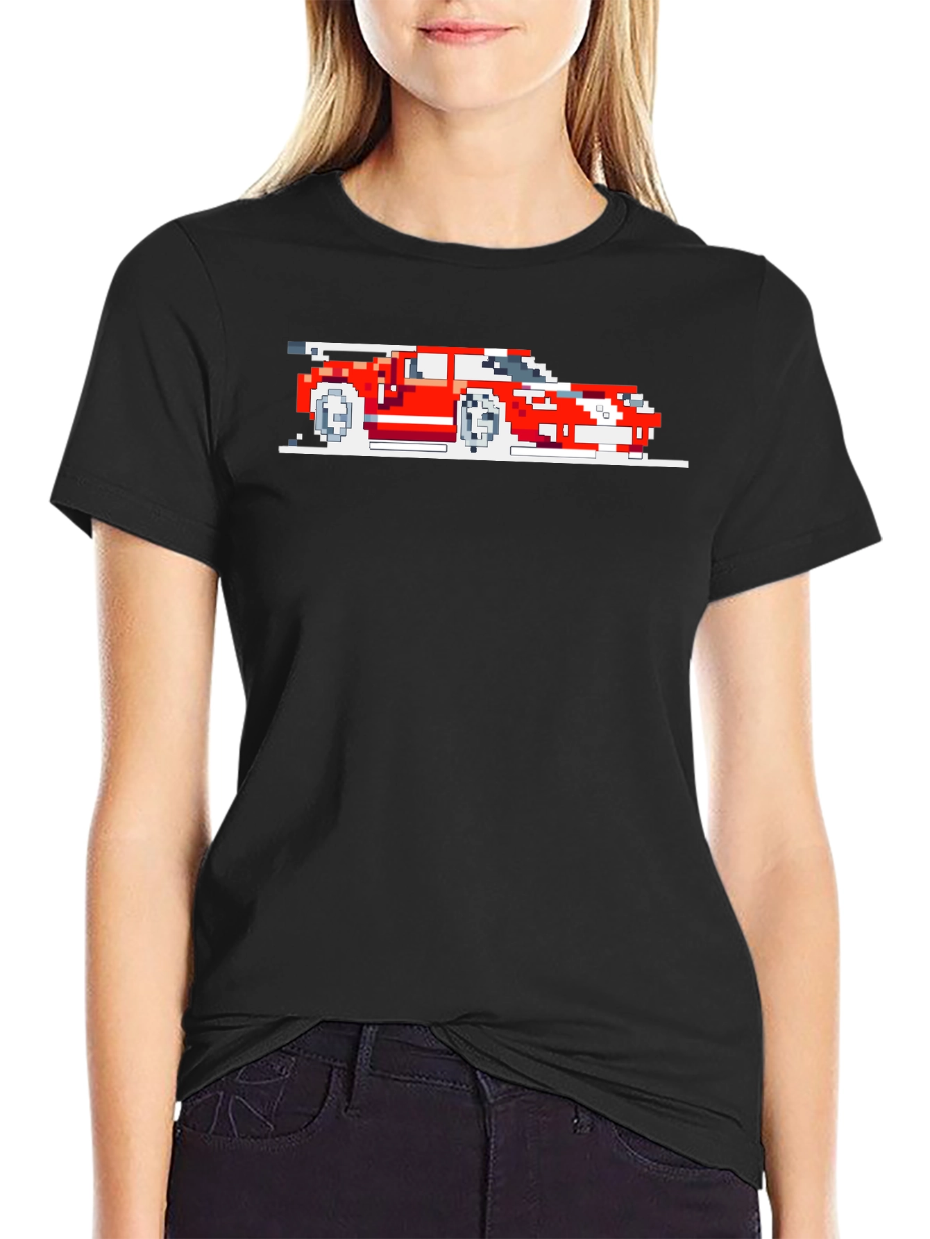 Pixel Art Car Graphic Tee - Retro Style