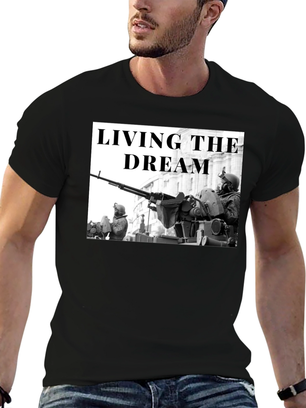 Living the Dream Military Graphic T-Shirt