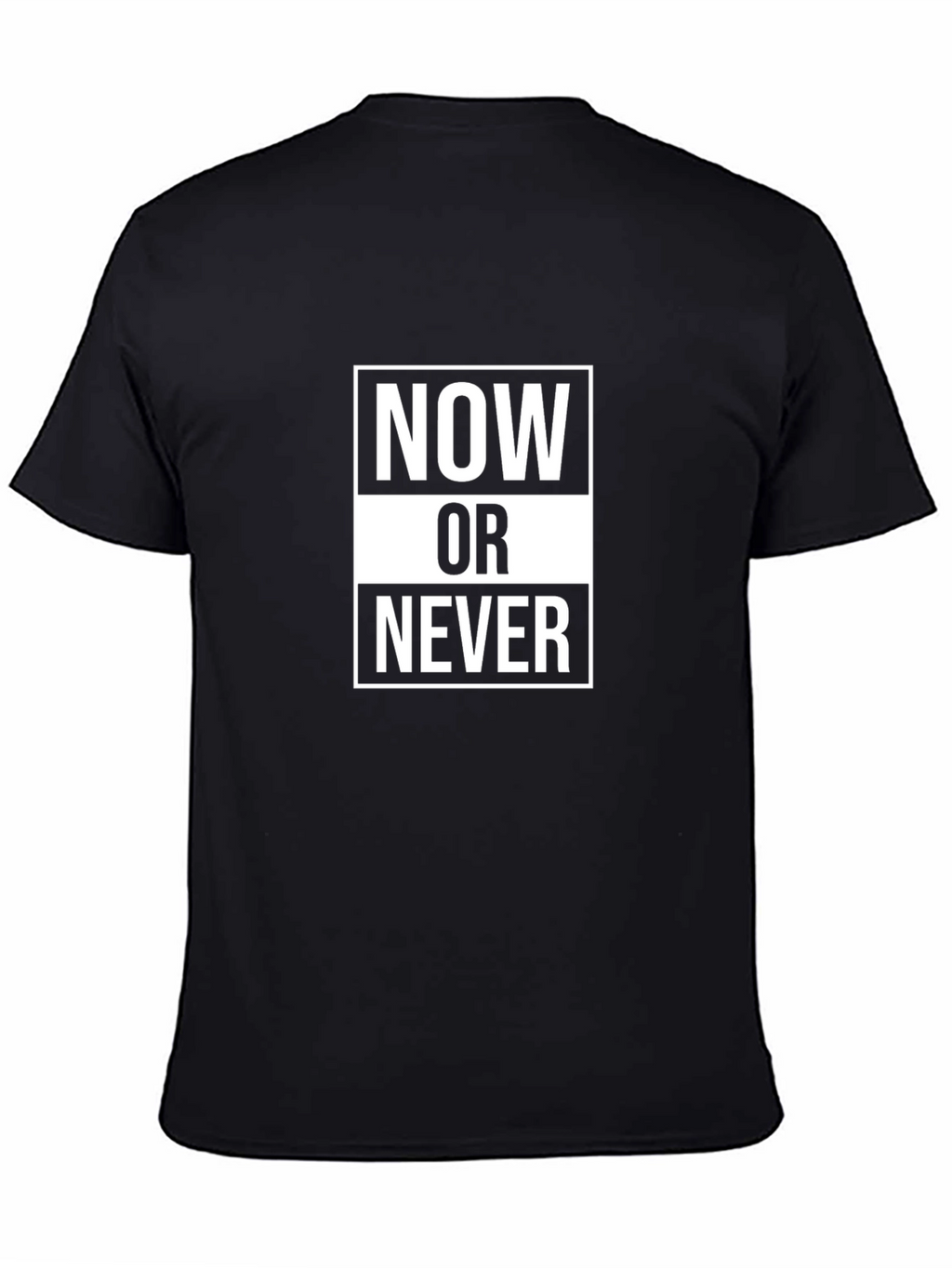 Now Or Never Black Graphic Tee