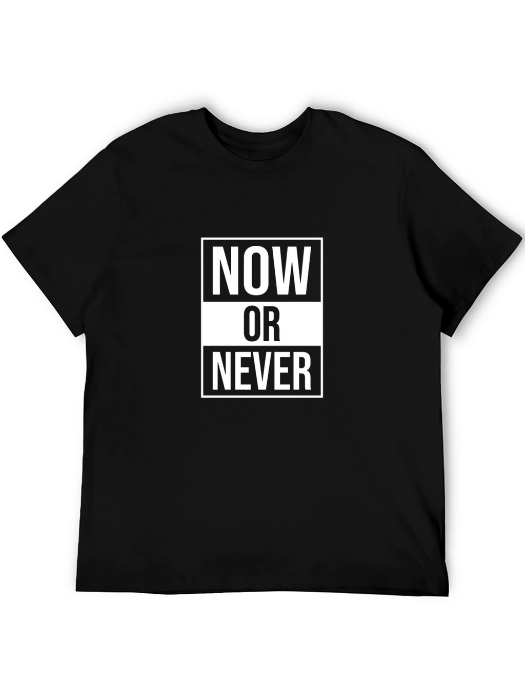 Now Or Never Black Graphic Tee