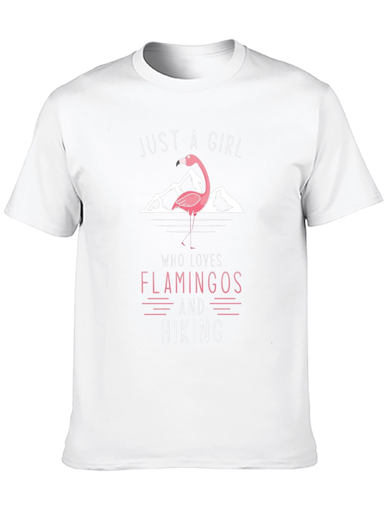Flamingo Hiking Graphic Tee - Just a Girl Who Loves