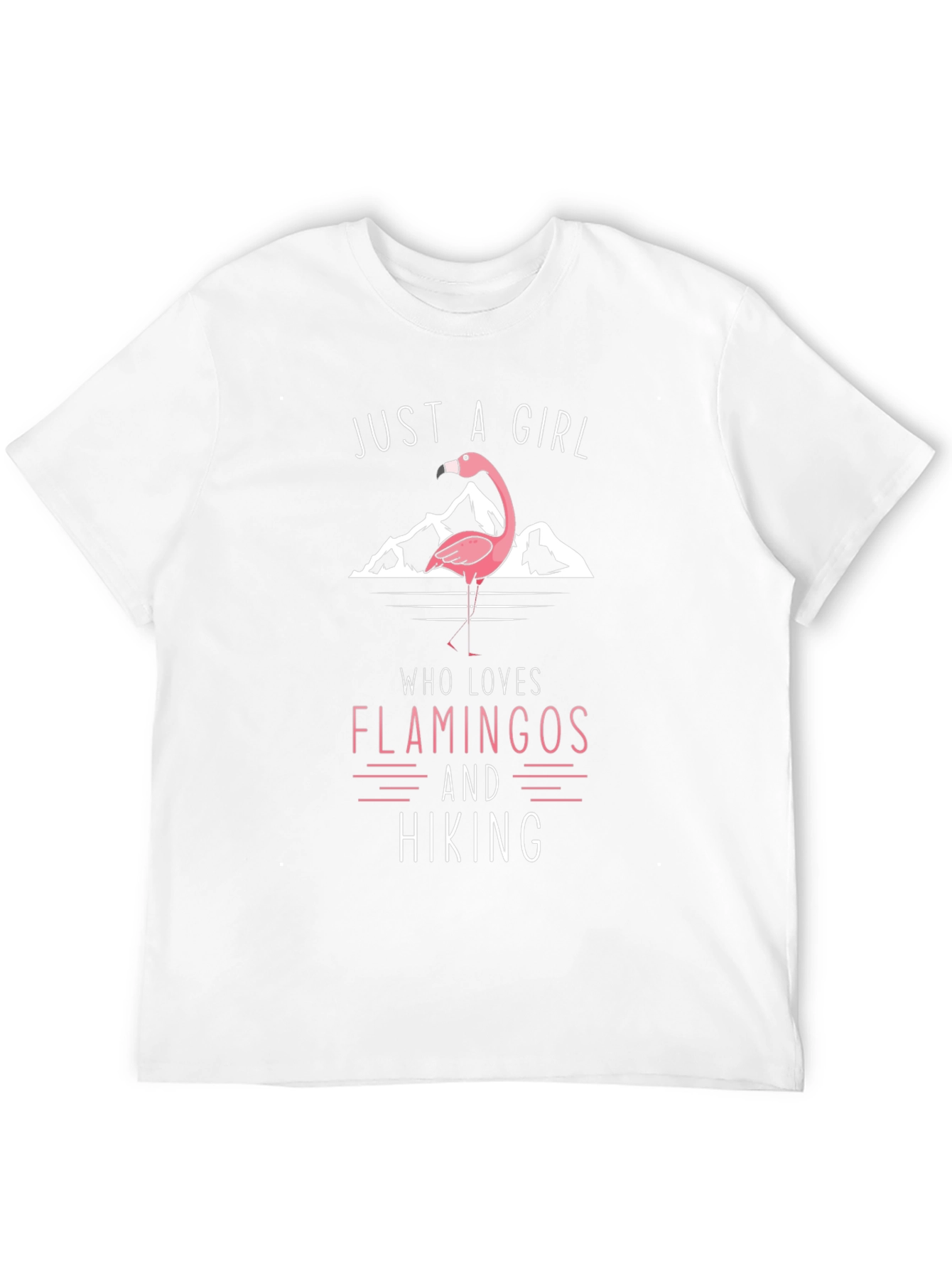 Flamingo Hiking Graphic Tee - Just a Girl Who Loves