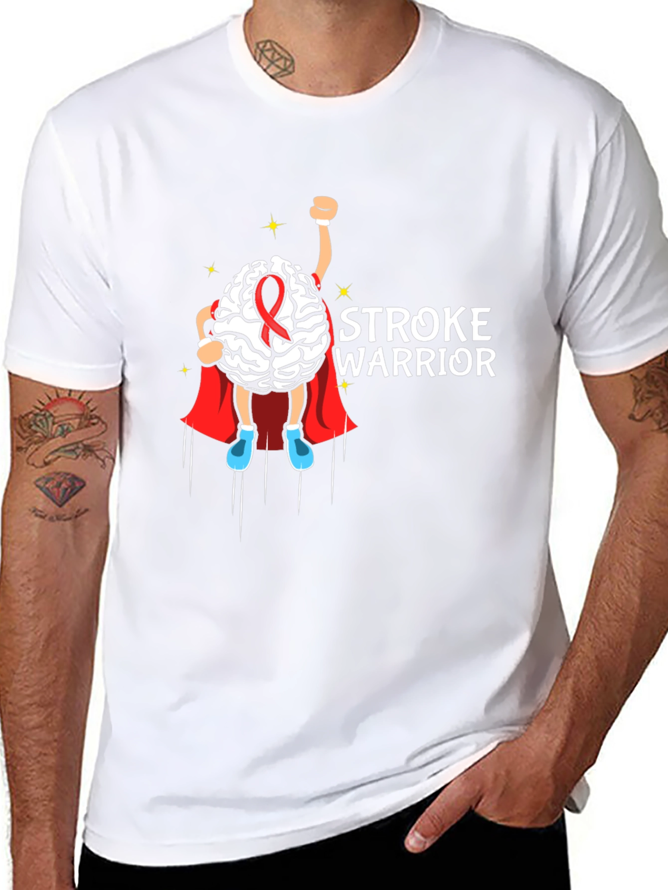 Stroke Warrior Brain Superhero T-Shirt