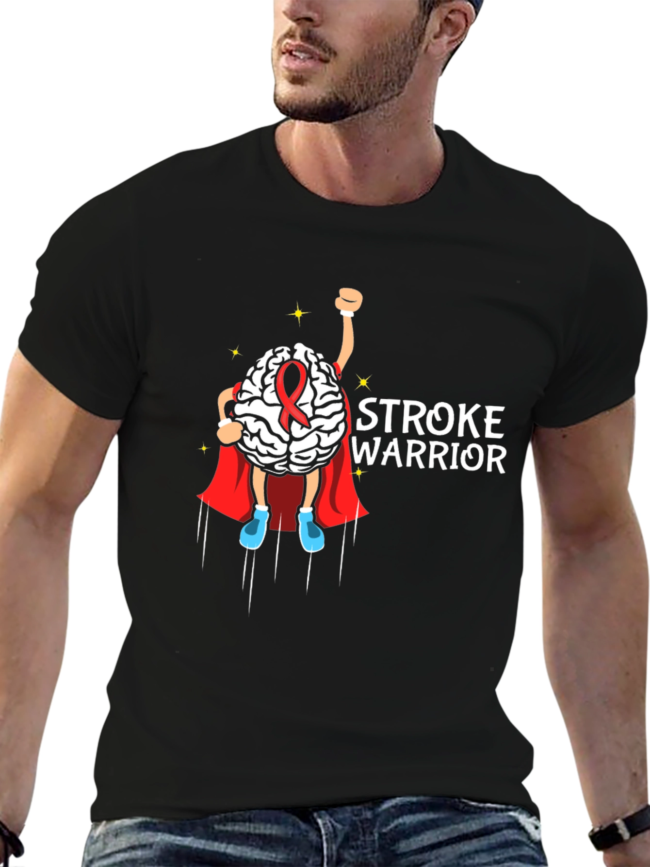 Stroke Warrior Brain Superhero T-Shirt