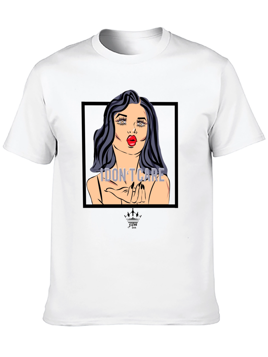 I Dont Care Pop Art Graphic Tee - Black