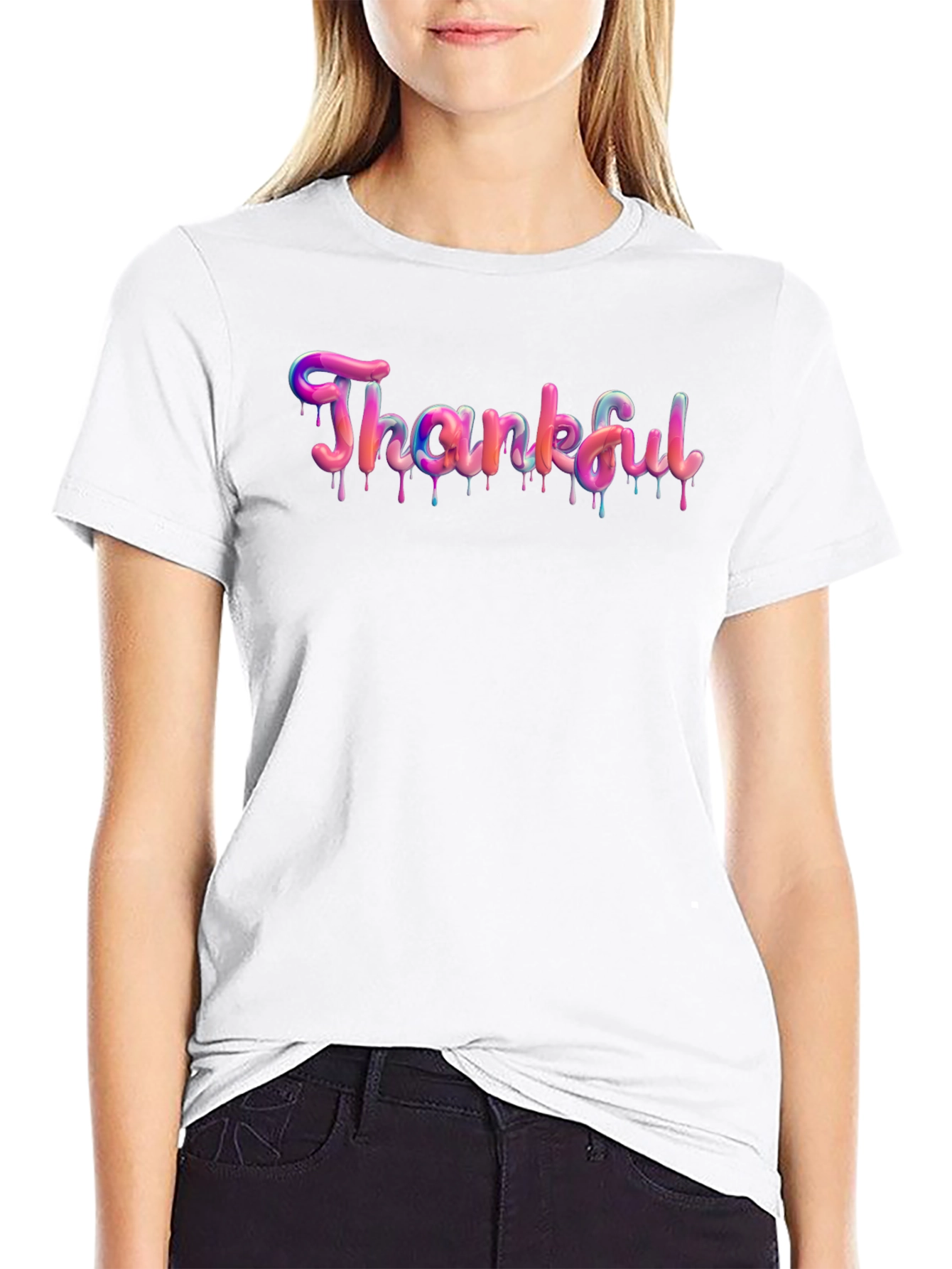 Thankful Graphic T-Shirt - Black