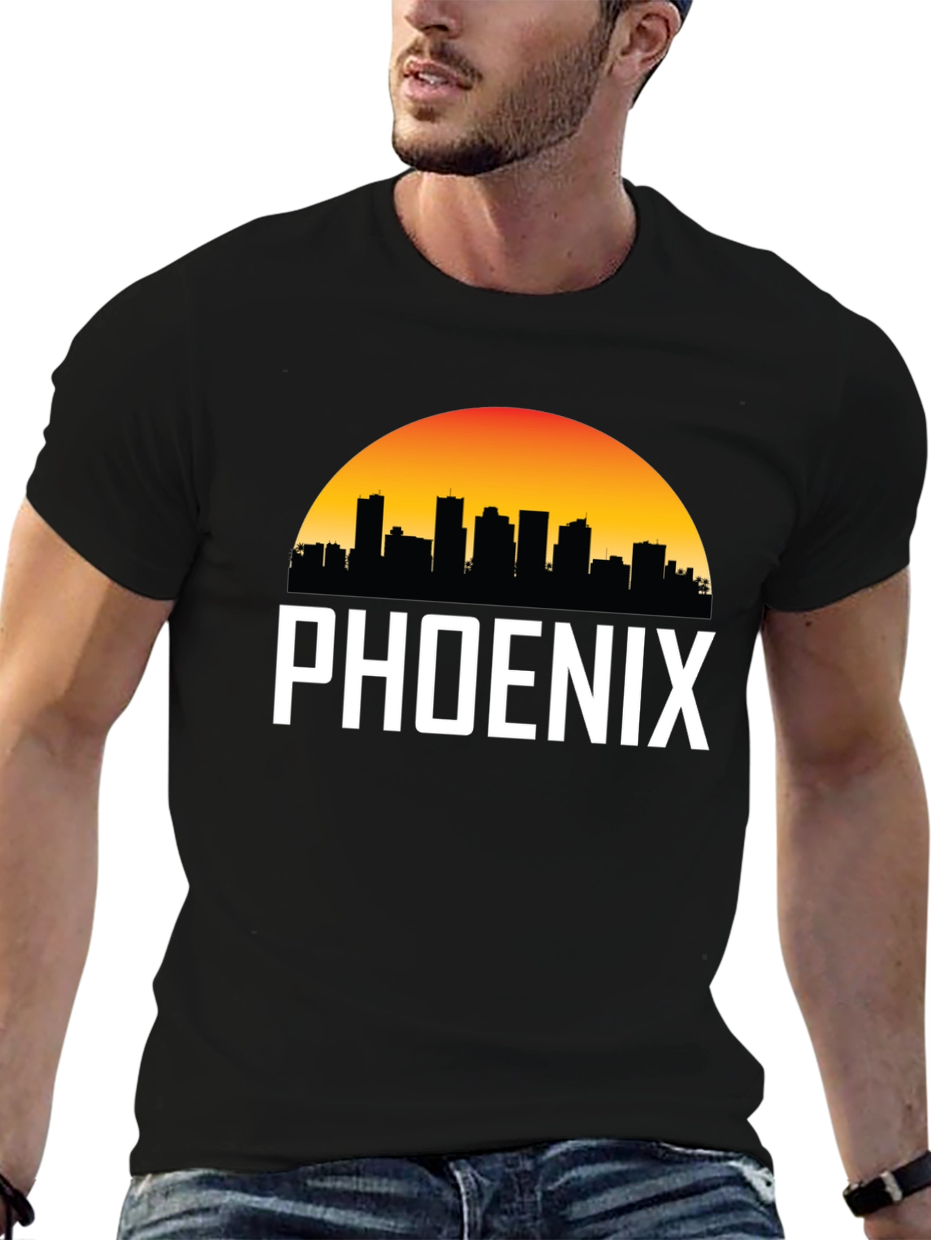 Phoenix Cityscape Graphic Tee - Black