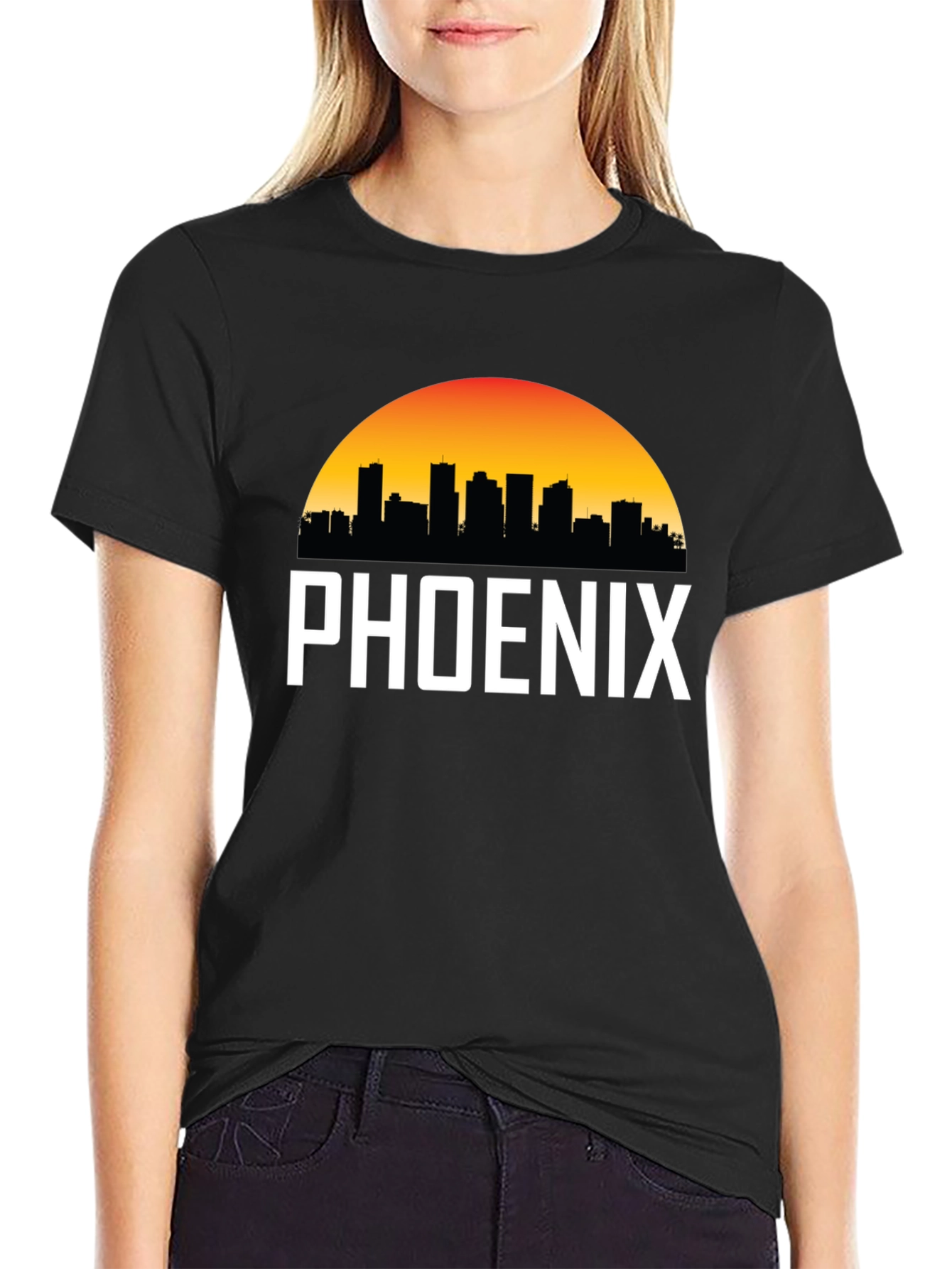 Phoenix Cityscape Graphic Tee - Black