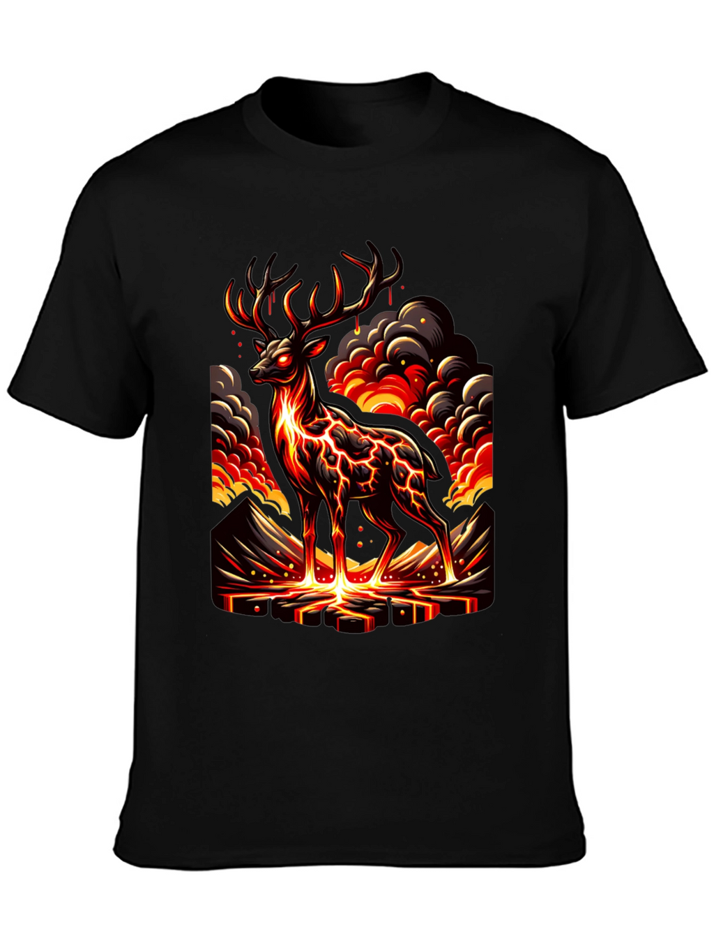 Lava Deer Graphic Tee - Mens Black T-Shirt