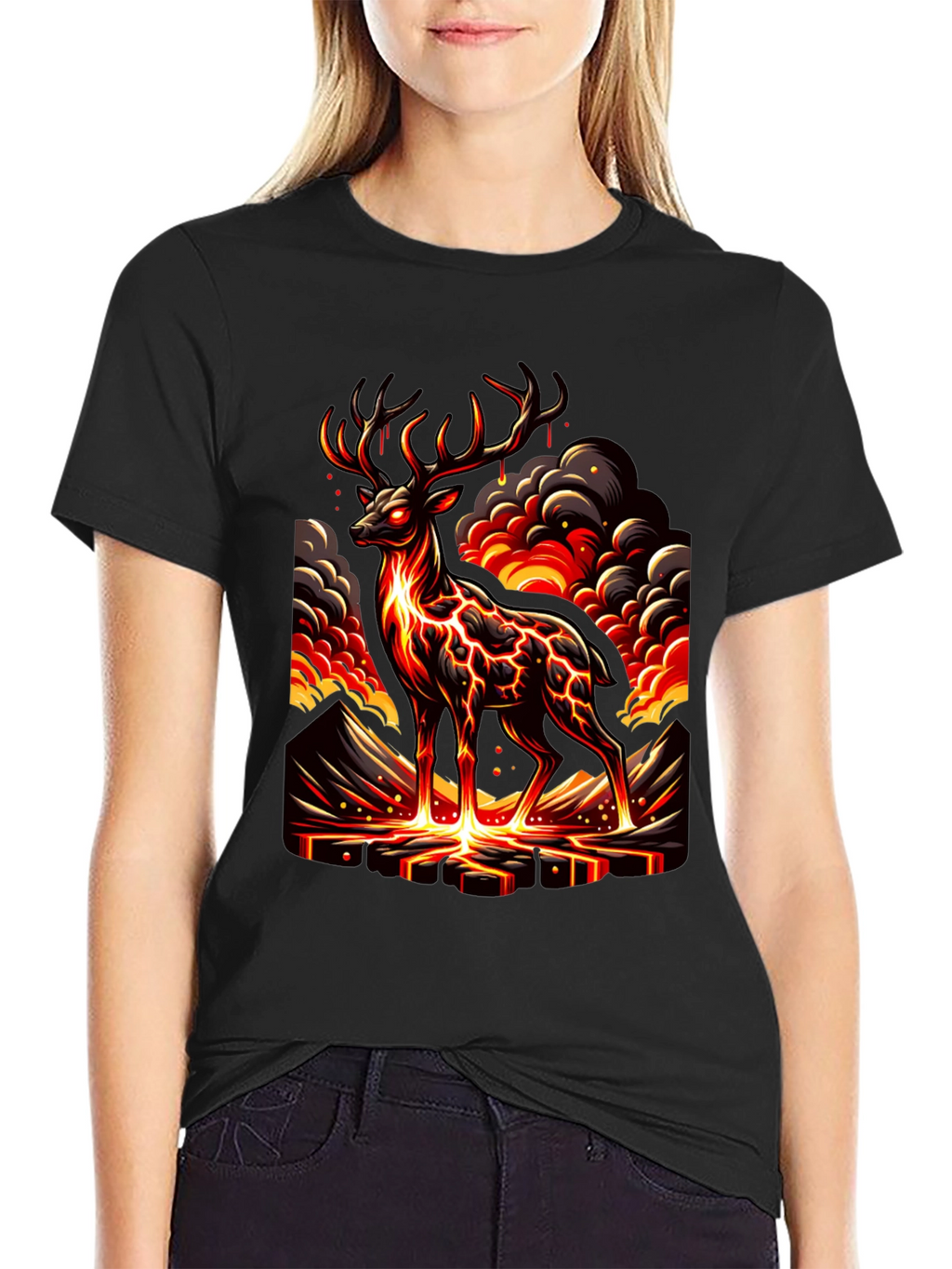 Lava Deer Graphic Tee - Mens Black T-Shirt