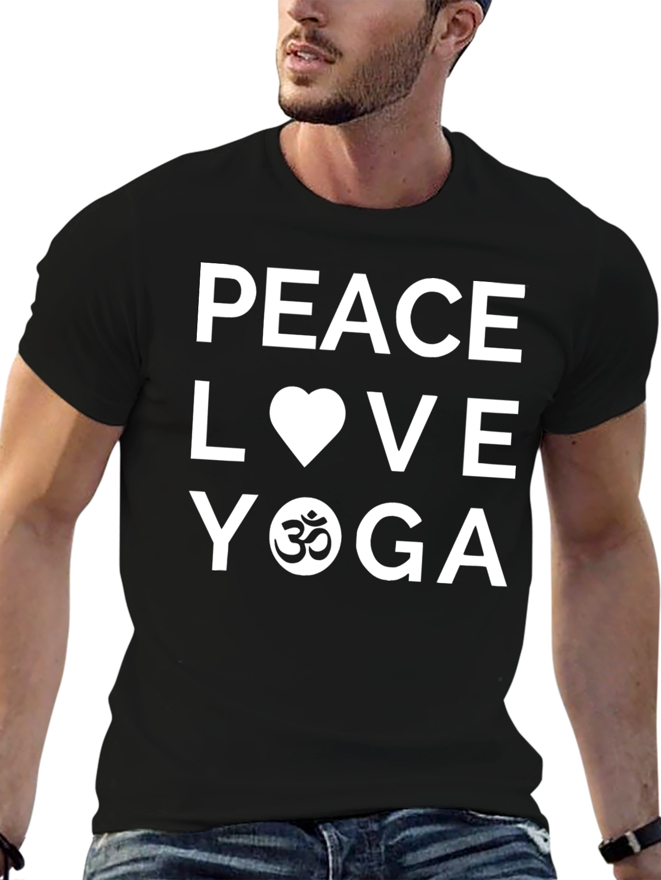 Peace Love Yoga T-Shirt - Black