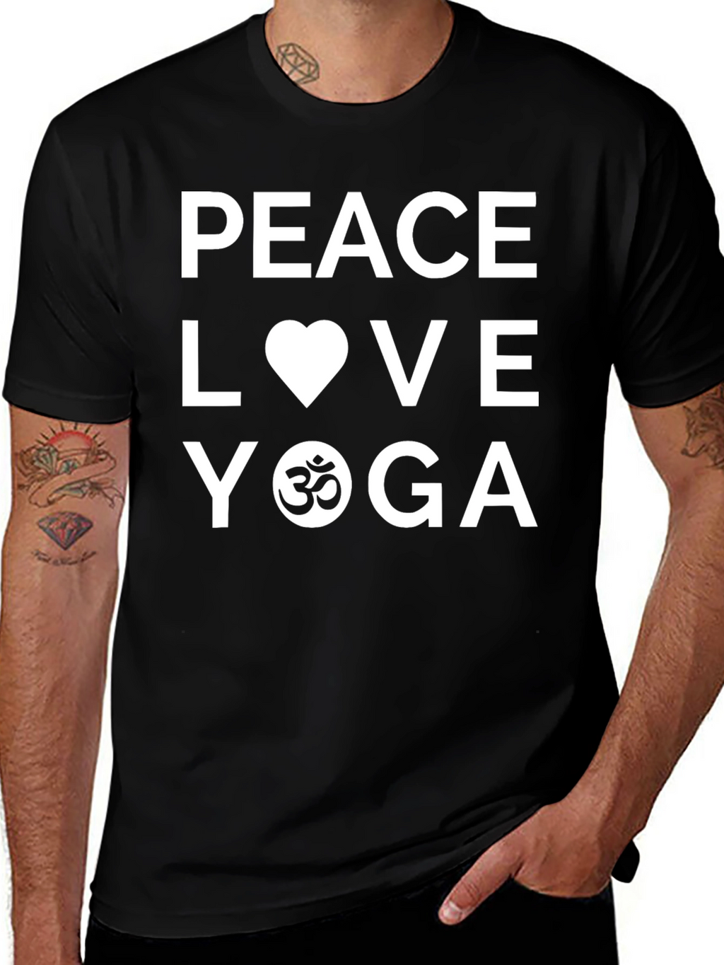 Peace Love Yoga T-Shirt - Black