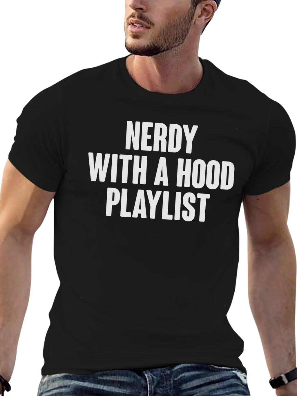 Nerdy With a Hood Playlist Graphic Tee