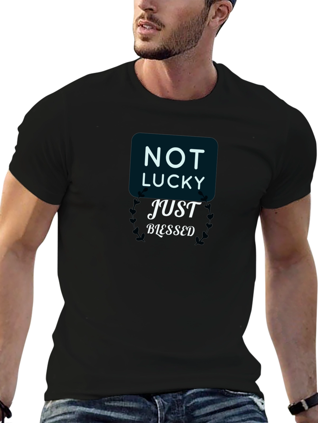 Not Lucky Just Blessed Black T-Shirt
