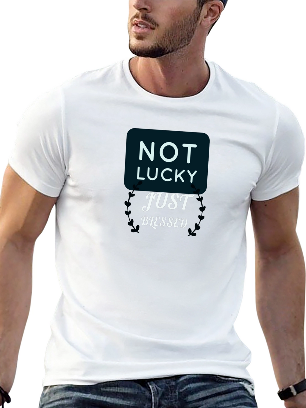 Not Lucky Just Blessed Black T-Shirt