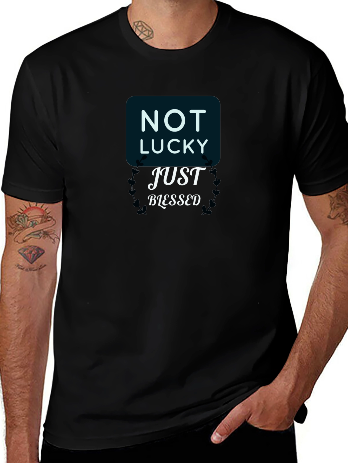 Not Lucky Just Blessed Black T-Shirt