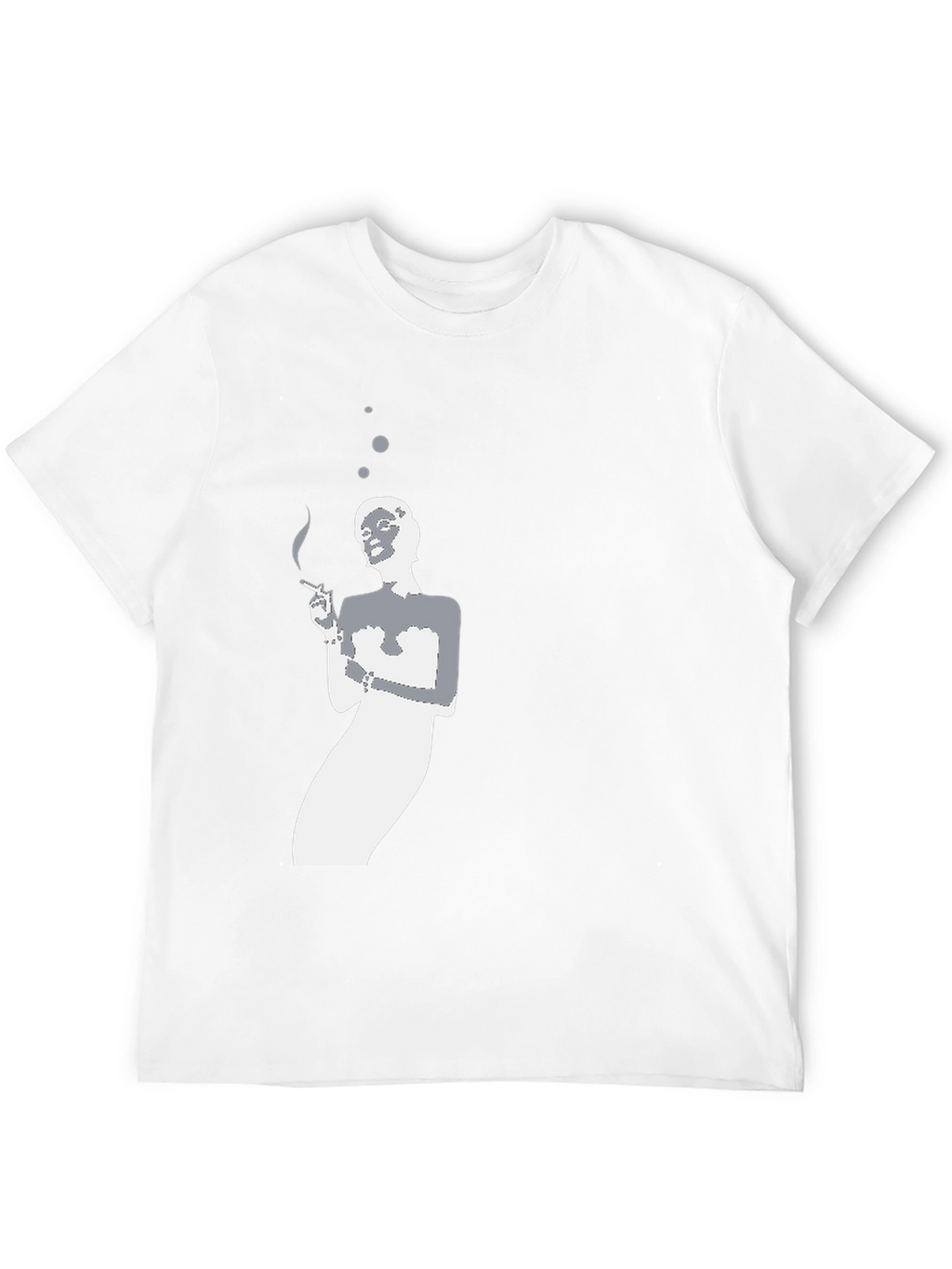 Smoking Silhouette Graphic Tee - Black Cotton T-Shirt