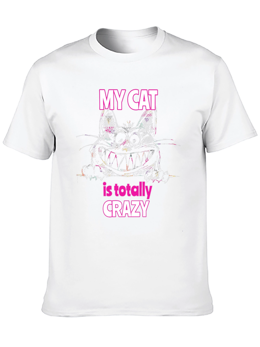 Crazy Cat Graphic T-Shirt - Soft Cotton Tee