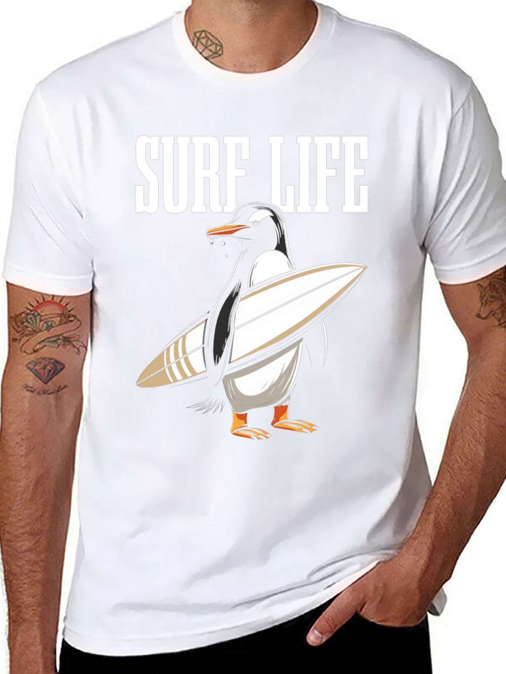 Surf Life Penguin T-Shirt - Summer Fun