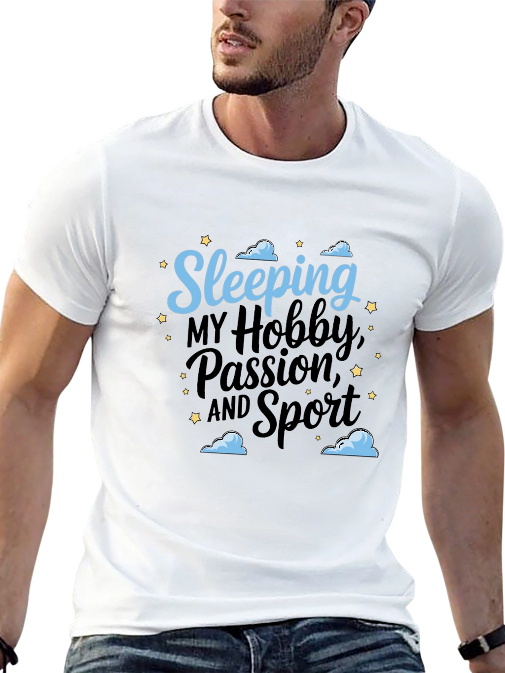 Sleeping Hobby Passion Sport Black T-Shirt