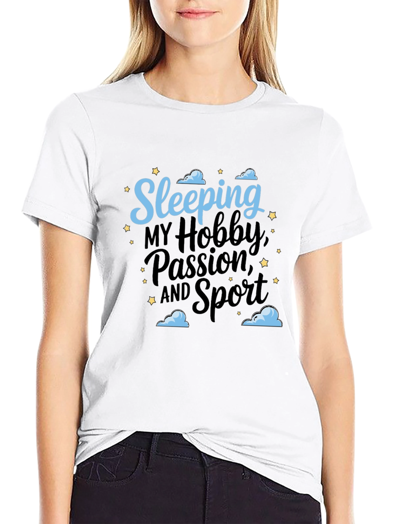 Sleeping Hobby Passion Sport Black T-Shirt