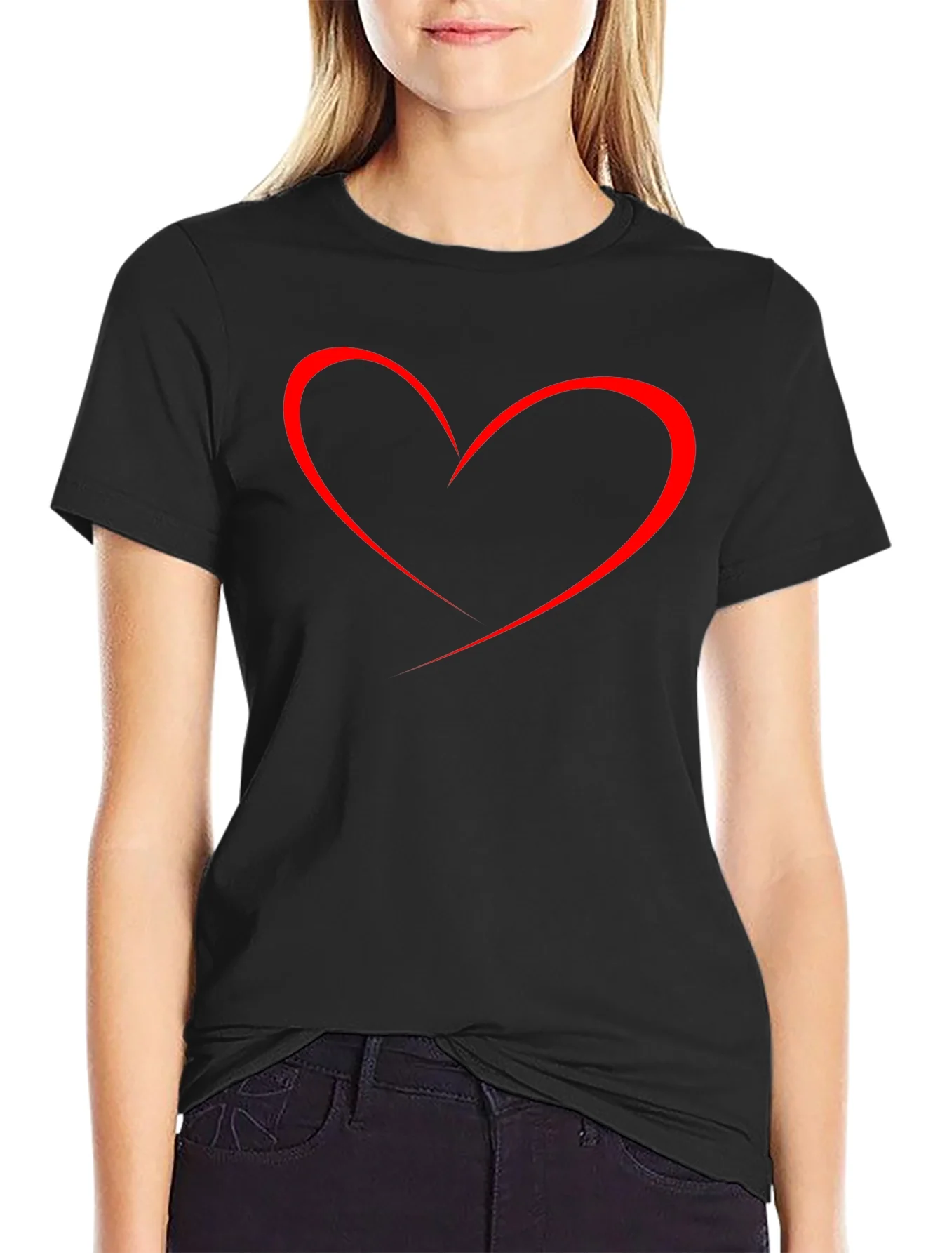 Heart Graphic Mens Black T-Shirt