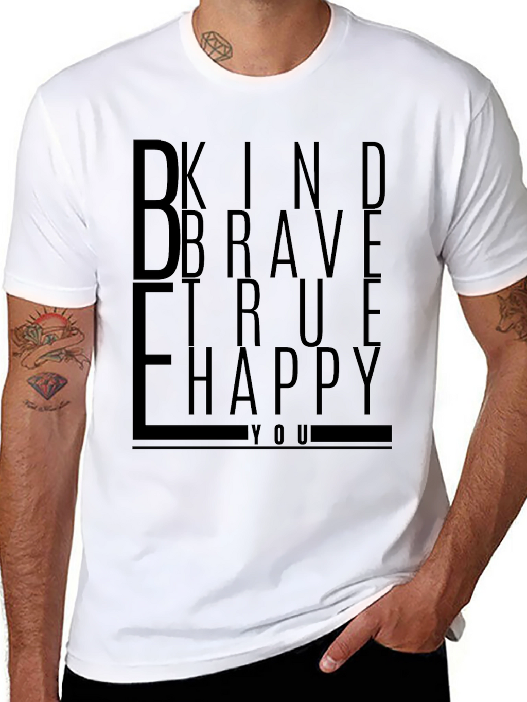 Be Kind Brave True Happy Graphic Tee