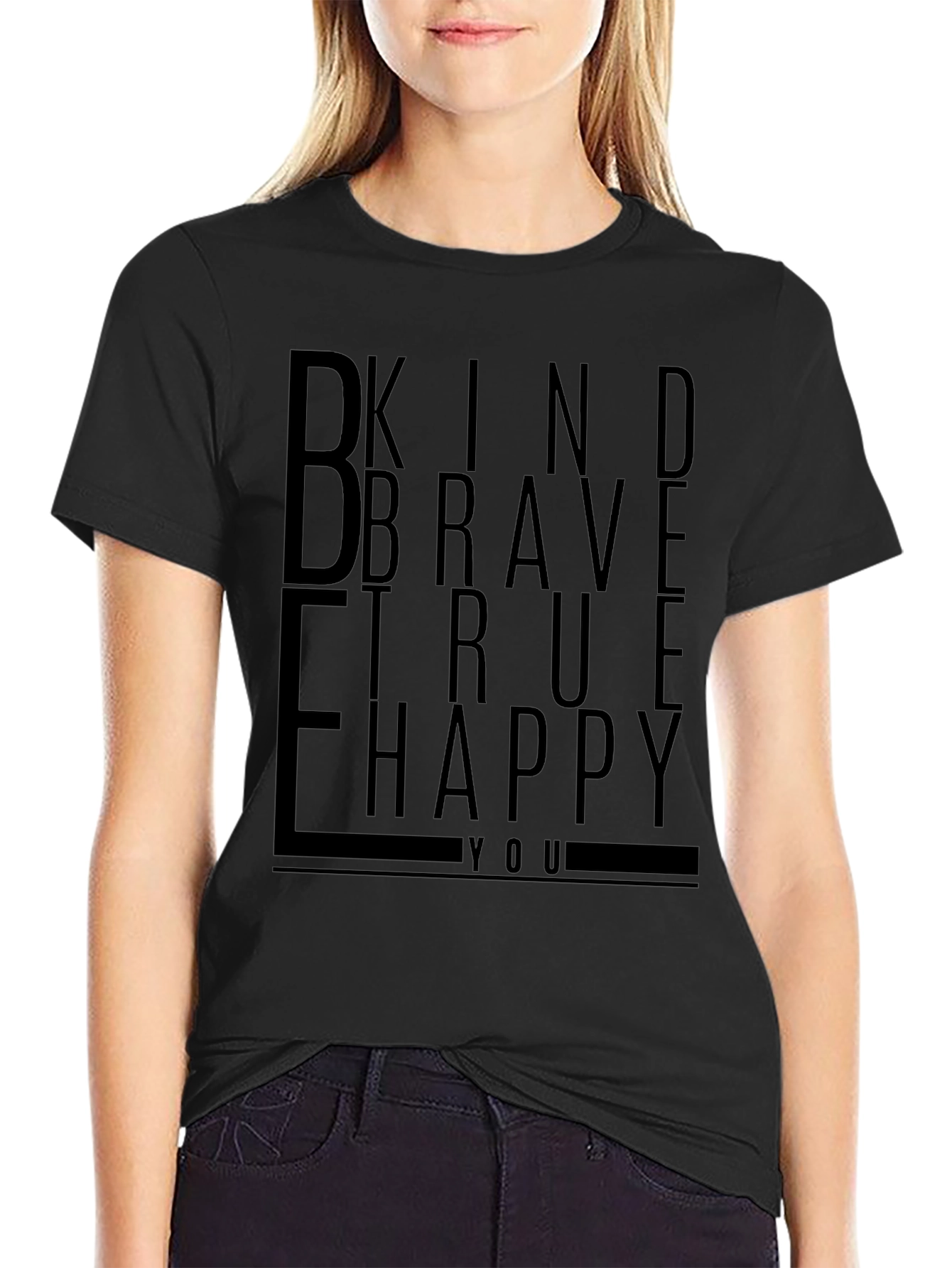 Be Kind Brave True Happy Graphic Tee