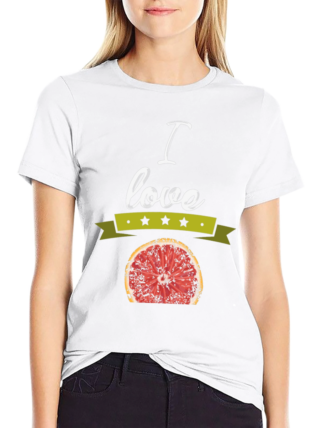 I Love Grapefruit Graphic Tee - Black Cotton T-Shirt