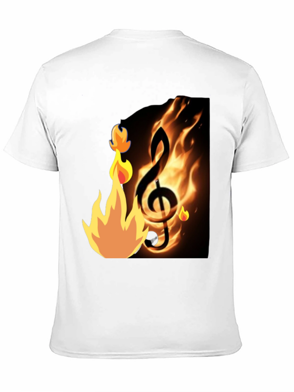 Flaming Treble Clef Black T-Shirt