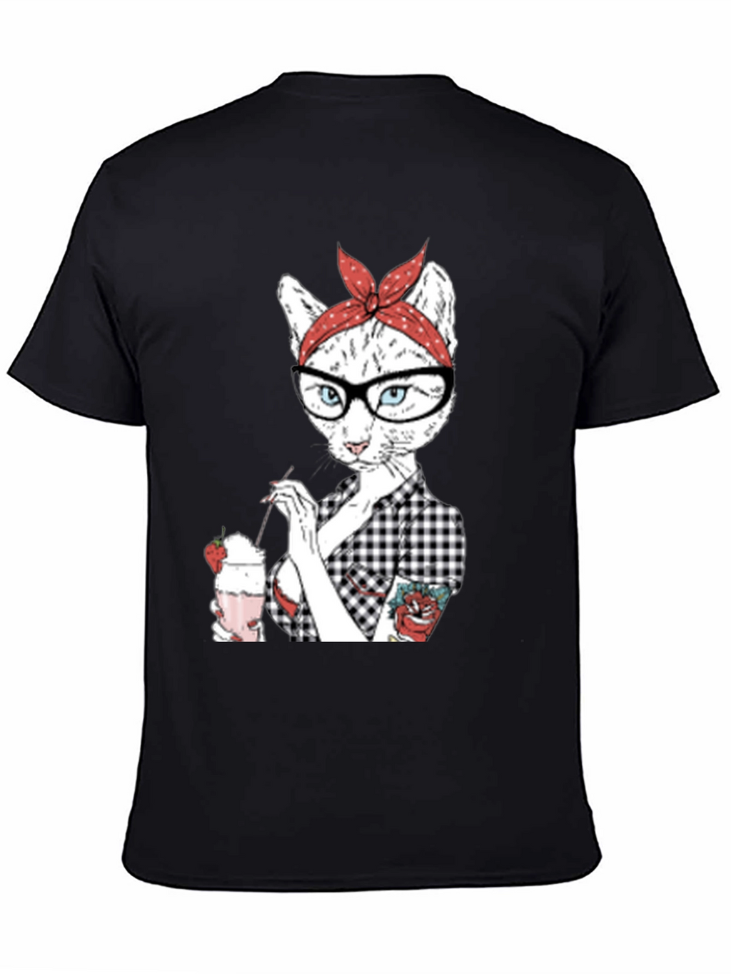 Retro Cat T-Shirt - Milkshake Design