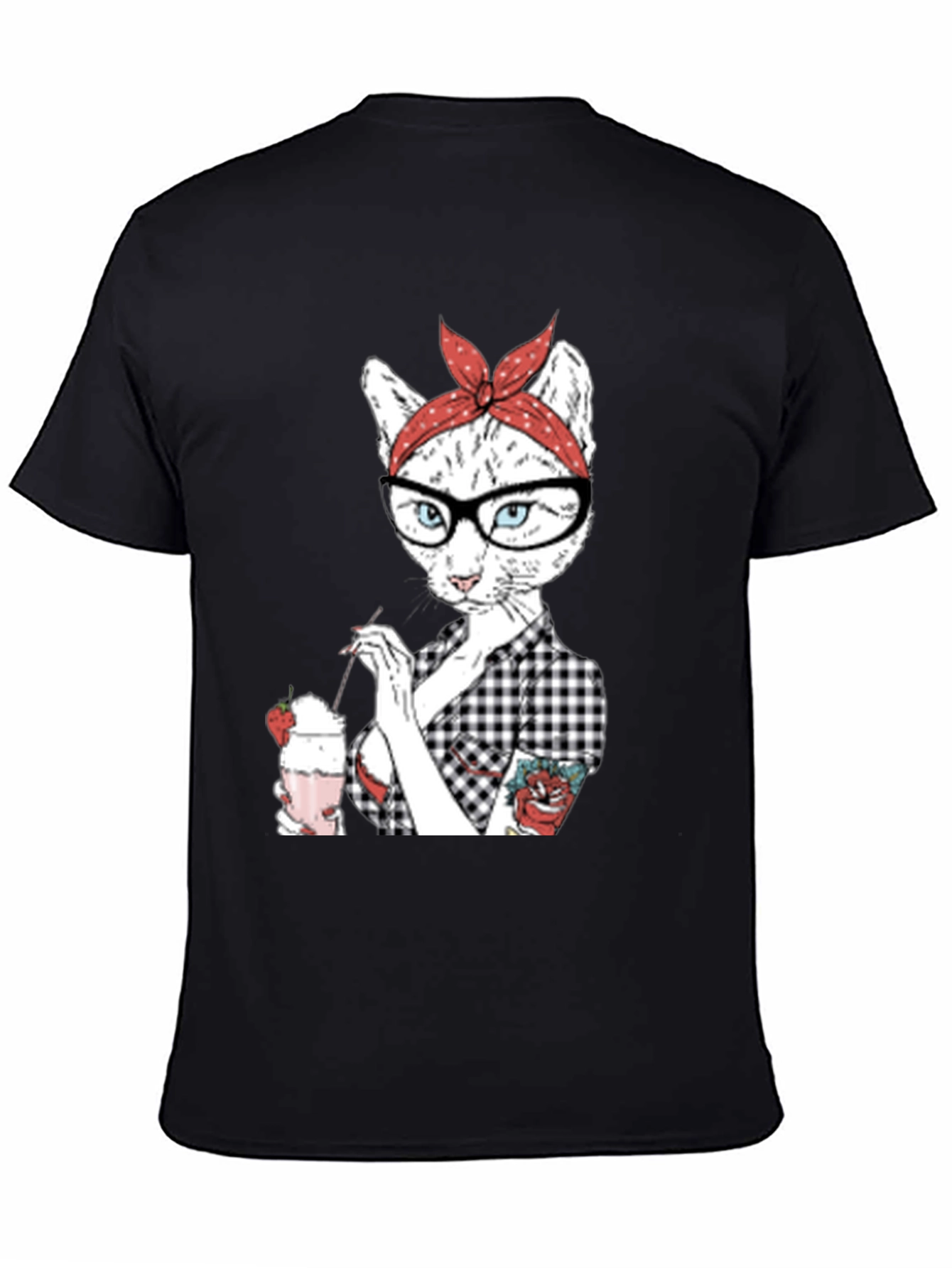 Retro Cat T-Shirt - Milkshake Design