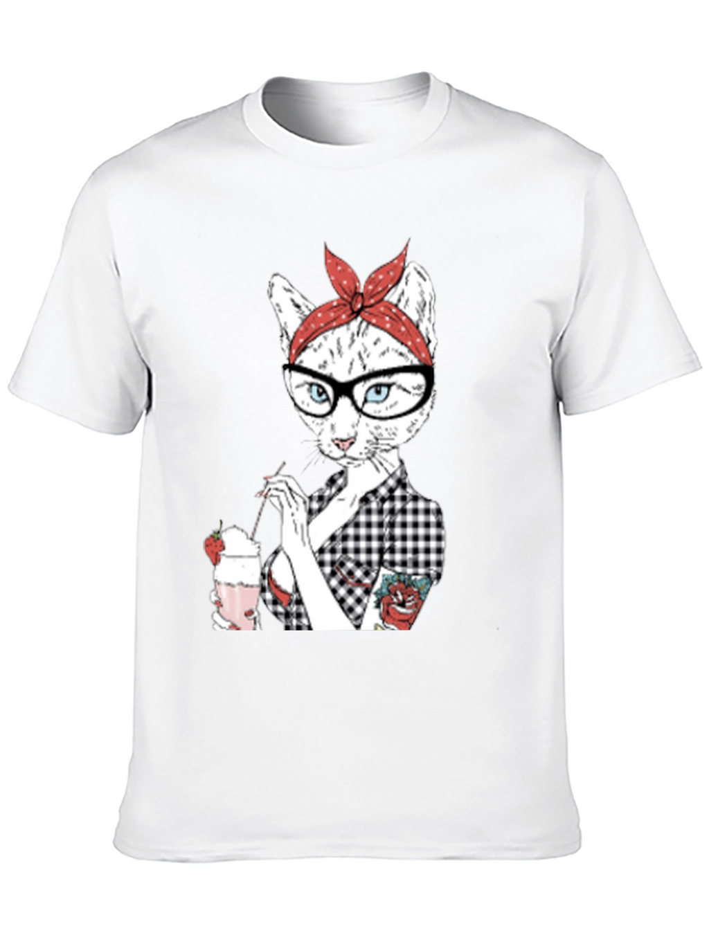 Retro Cat T-Shirt - Milkshake Design