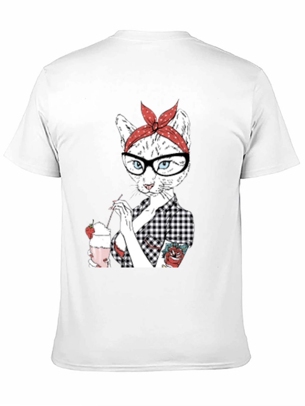 Retro Cat T-Shirt - Milkshake Design
