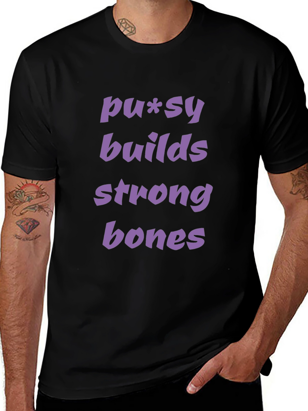 Pussy Builds Strong Bones Graphic Tee