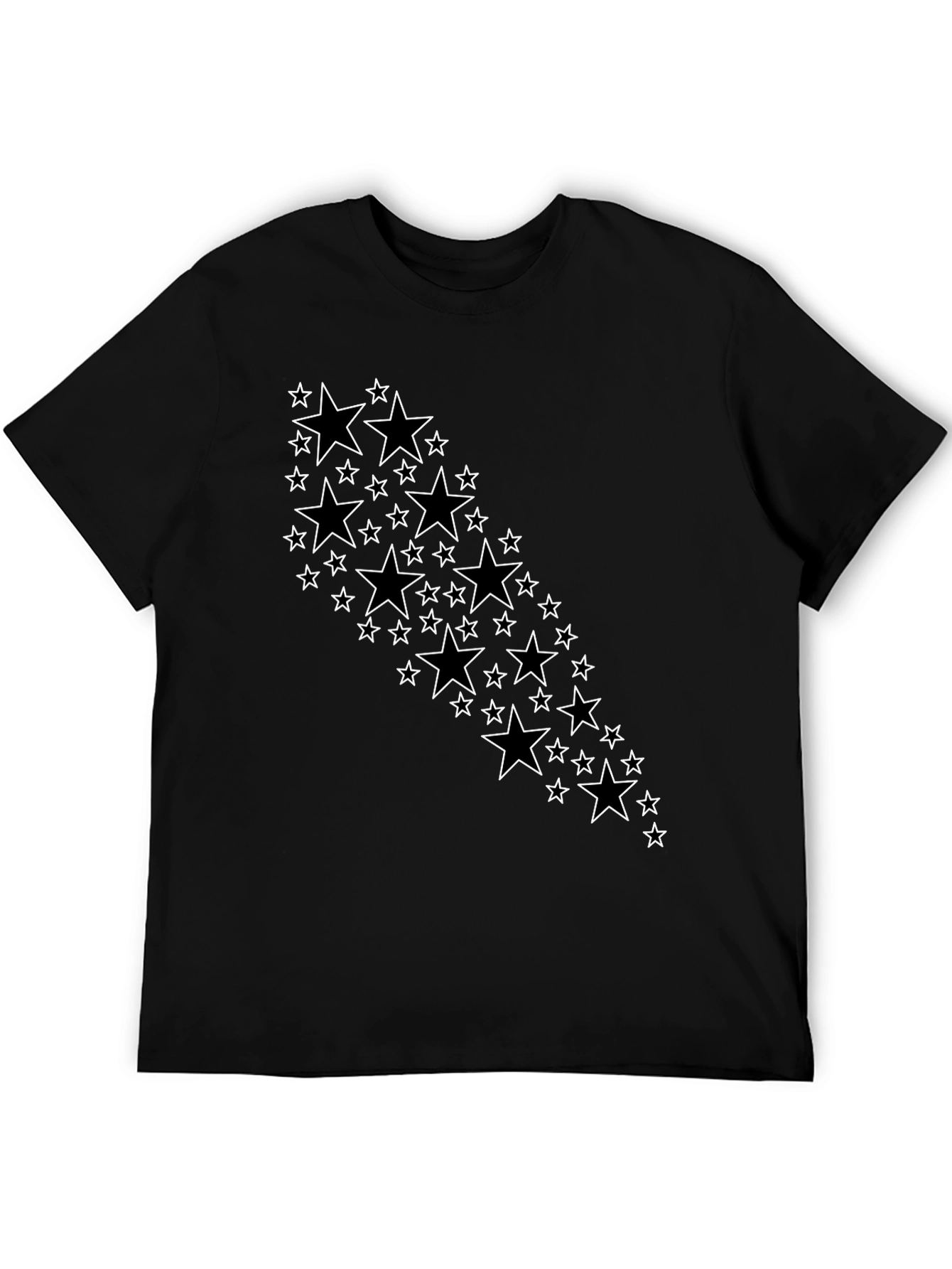 Stylish Black T-Shirt with Star Design