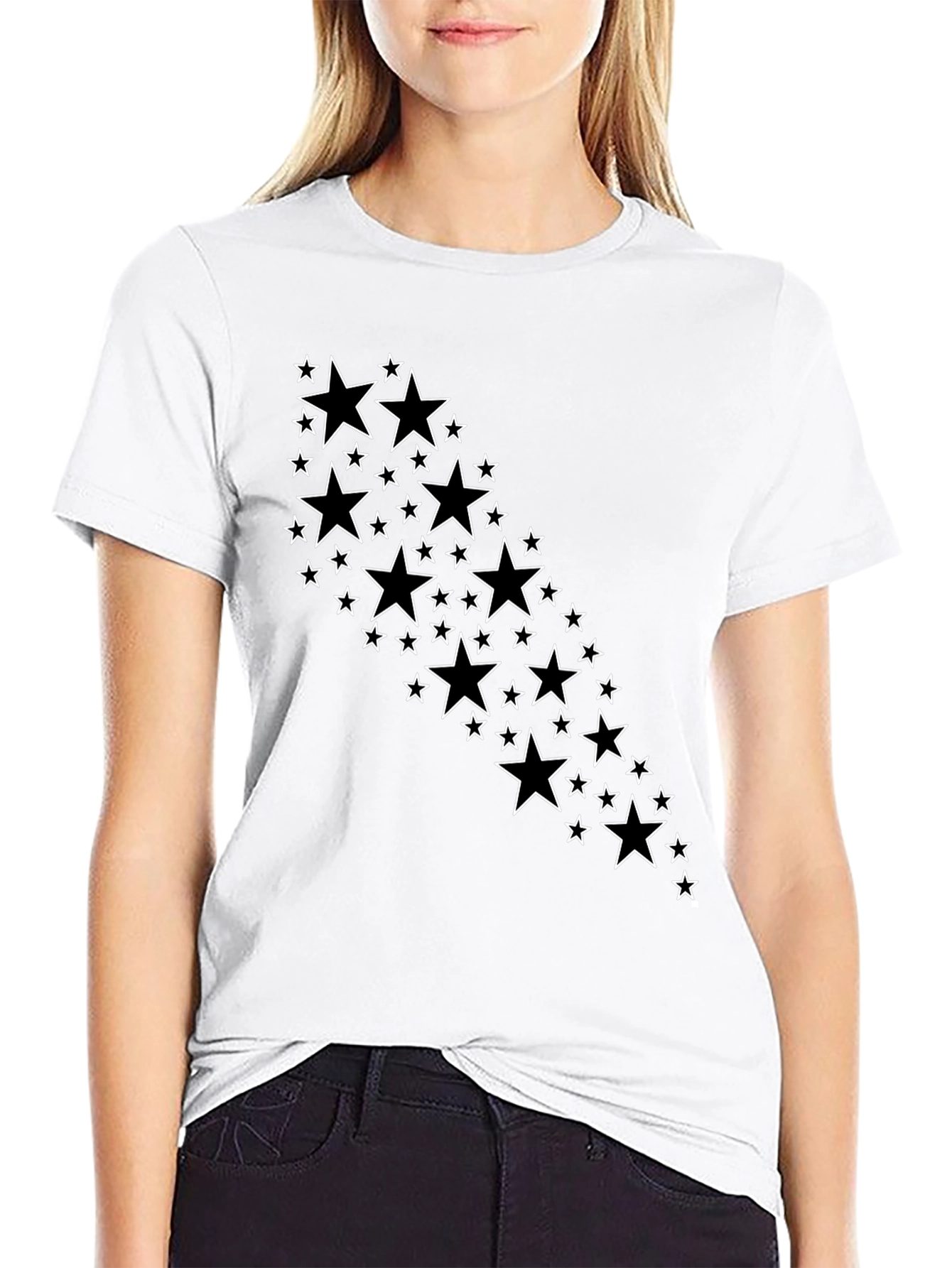 Stylish Black T-Shirt with Star Design