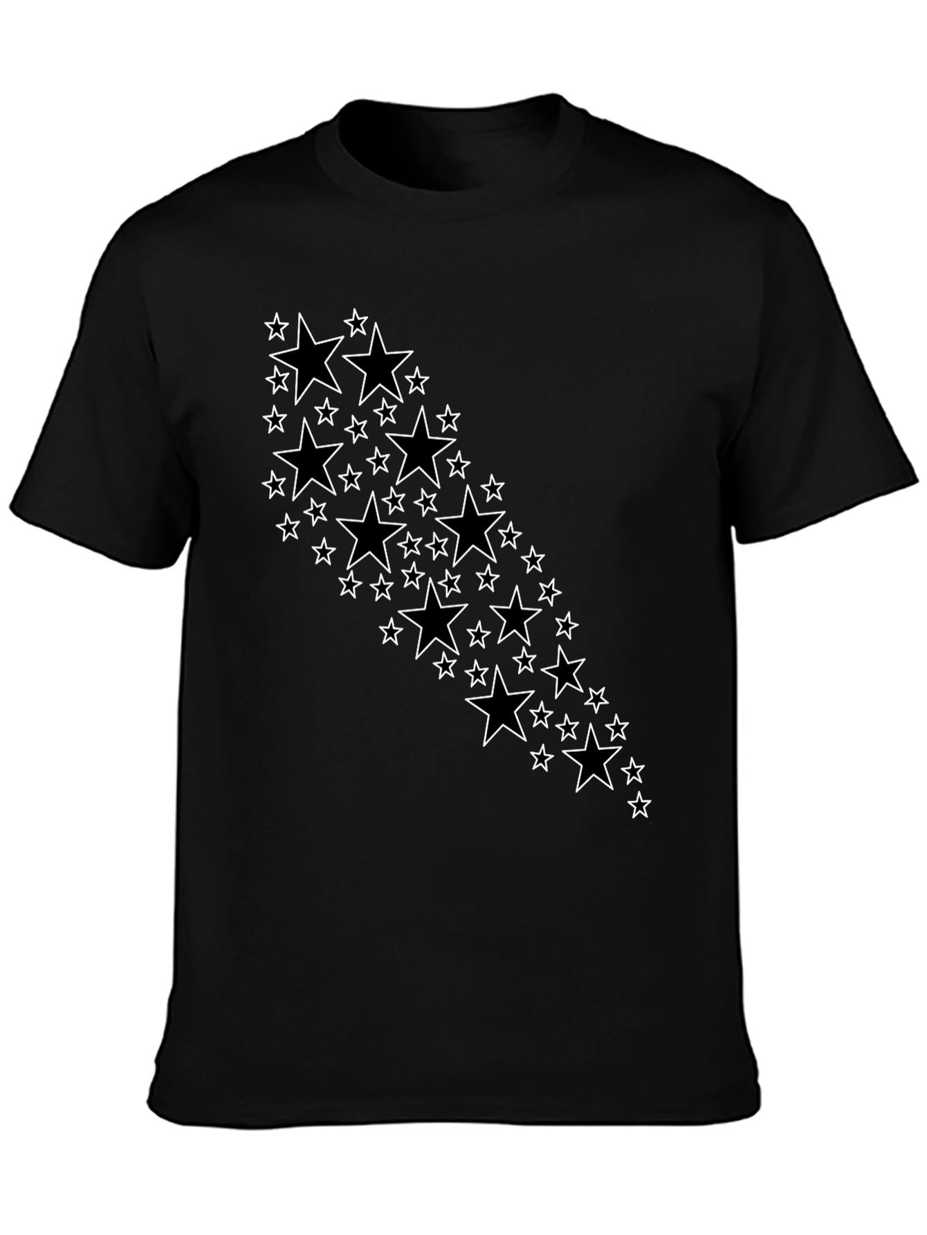 Stylish Black T-Shirt with Star Design