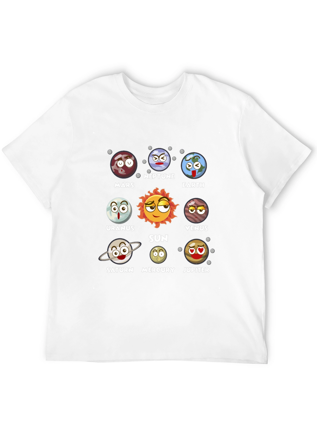 Planets Cartoon Graphic Novelty T-Shirt