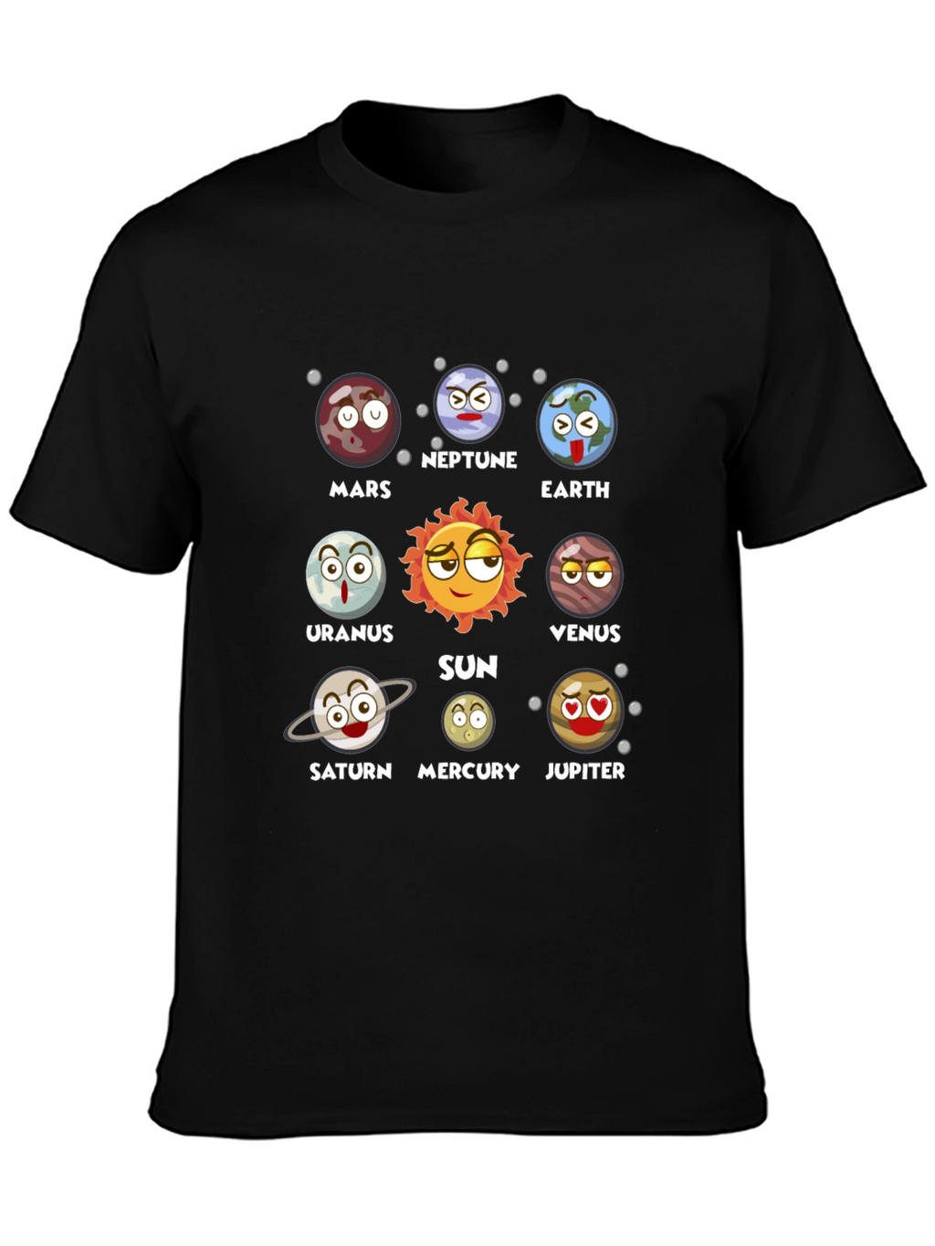 Planets Cartoon Graphic Novelty T-Shirt