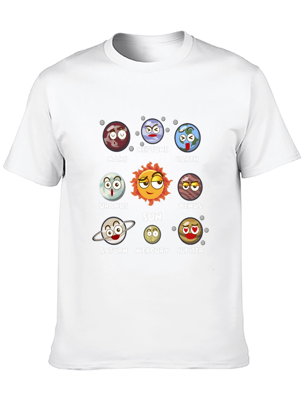 Planets Cartoon Graphic Novelty T-Shirt